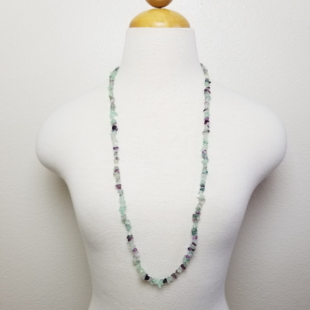 Fluorite Gemstone Chip Necklace
